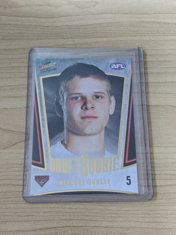 2009 AFL Select CHAMPIONS DRAFT ROOKIE MICHAEL HURLEY ESSENDON Bombers DR5