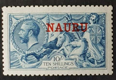 Nauru on GB 10/- bright blue Seahorse SG 23c mint