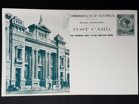 SA South Australia 1909 1d Postcard Savings Bank bicycle slight stains