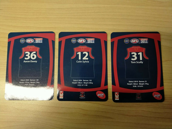 2011 Teamcoach Prize Cards Team Set ERROR CARDS NOT EMBOSSED Melbourne