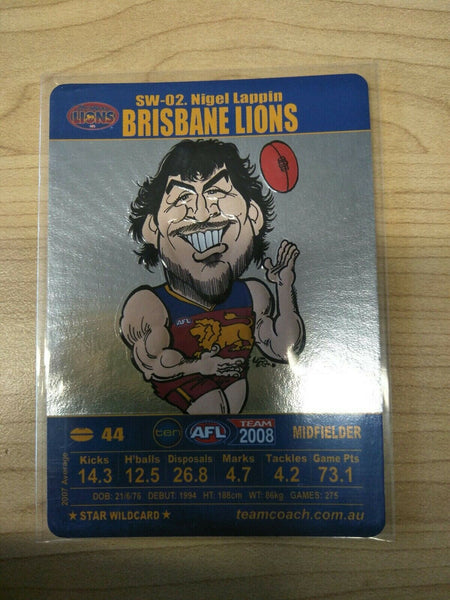 2008 Teamcoach Star Wildcard Nigel Lappin Brisbane Lions SW-02