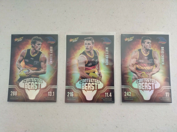 2020 Select Footy Stars Contested Beast Adelaide Team Set Of 3 Cards