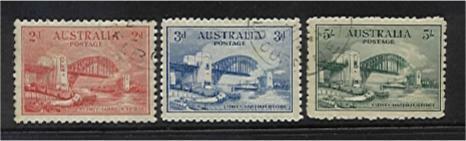 Australia SG 141-143 Sydney Harbour Bridge set Fine CTO with gum
