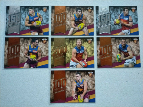 2020 Select Footy Stars Milestones Brisbane Team Set x 7 Cards