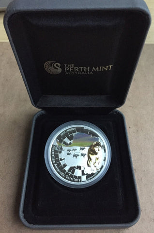 2010 Australian Antarctic Territory $1 Husky 1oz Silver Proof Coin