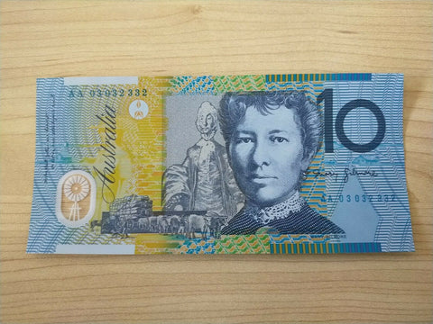Australia $10 R320bF First Prefix MacFarlane Henry Uncirculated Banknote