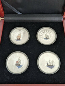 Tuvalu 2006 SILVER PROOF COLOUR COIN SET GREAT MARITIME EXPLORERS OF AUSTRALIA