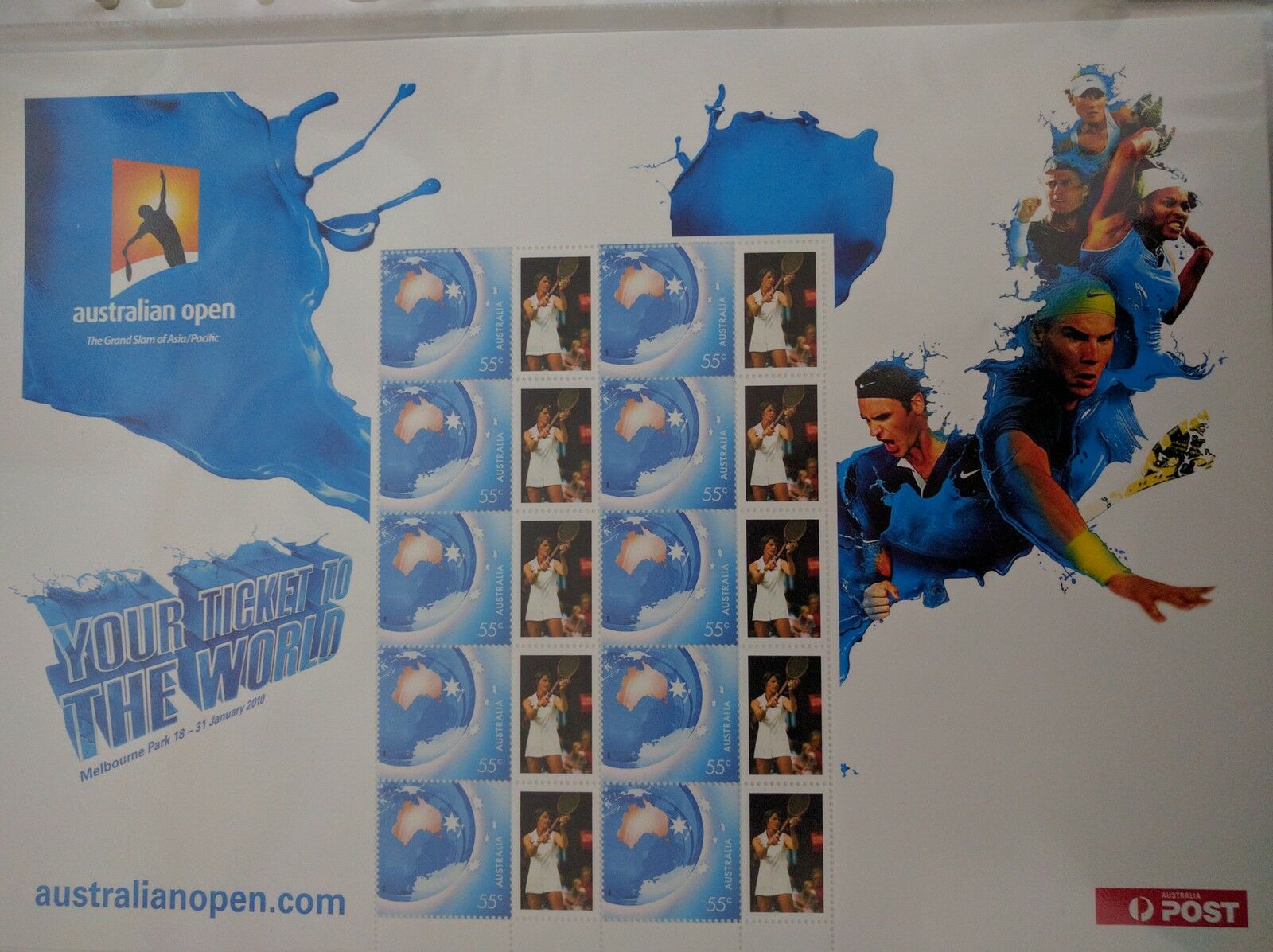 Australia Post 55c Souvenir Sheet - Australian Open 2010