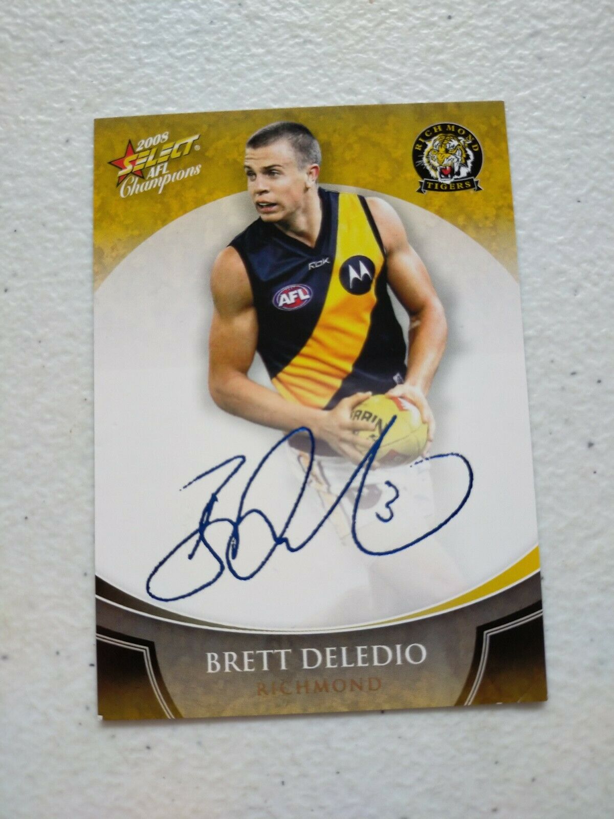 2008 Select AFL Champions Foil Signature Card Brett Deledio Richmond