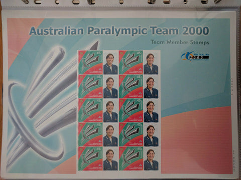 Australia Post 2000 Paralympic Team Member Stamps Priya Cooper