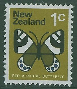 NZ New Zealand SG 915bb 1c Admiral Butterfly Red omitted Error MUH