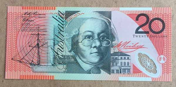 Australia 1995 $20 Fraser Evans Polymer R416bF First Prefix AA 95 Uncirculated
