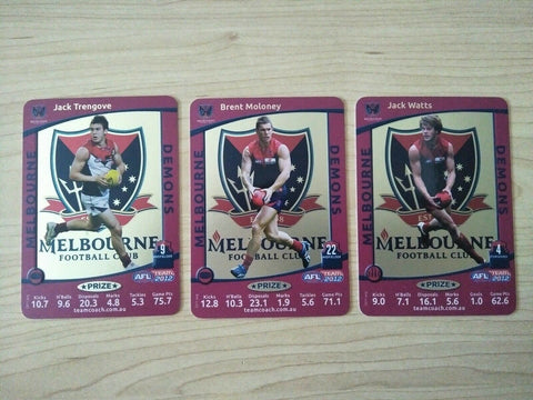 2012 Teamcoach Prize Card Team Set Melbourne - Trengove, Moloney, Watts