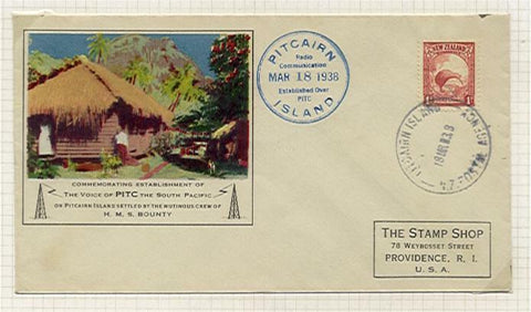 Pitcairn NZ New Zealand postal agency Radi Cover without the usual water stains.
