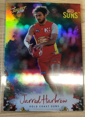 AFL 2018 Select Christmas Holofoil Card X87 - Gold Coast Suns, Jarrod Harbrow