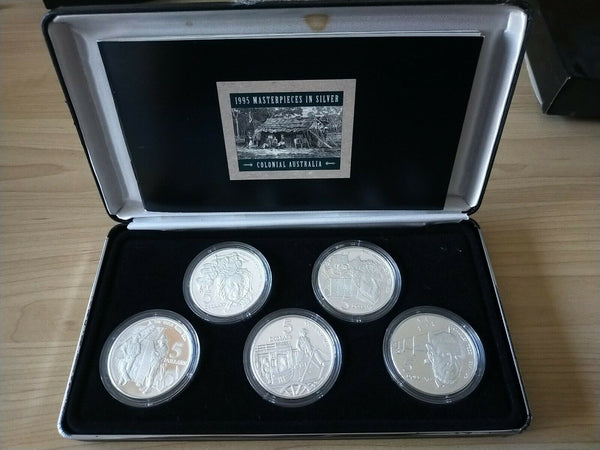 Australia 1995 Masterpieces In Silver Colonial Australia 5 x Silver Proof Coins