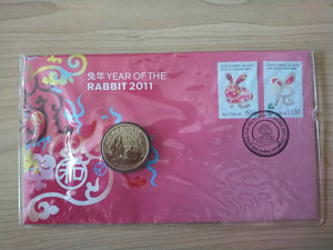 Australia 2011 One Dollar $1 Chinese Lunar New Year of the Rabbit PNC First Day Of Issue