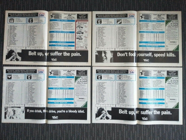 Lot Of 1994 AFL Football Records Collingwood Games x 22