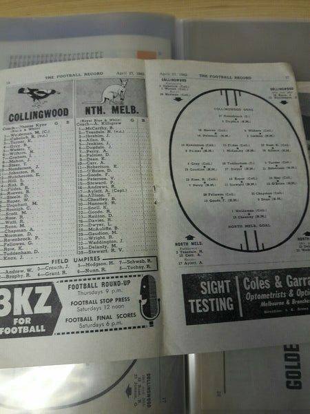 VFL 1963 Record April 27 North Melbourne v Collingwood