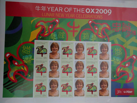 Christmas Is Australia 55c Souvenir Sheet - Year of the Ox 2009 Lunar New Year