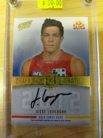 2013 Select Prime Draft Pick Signature Jesse Lonergan GC Suns No.097/280