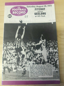 VFL 1975 Football Record August 30 Fitzroy v Geelong