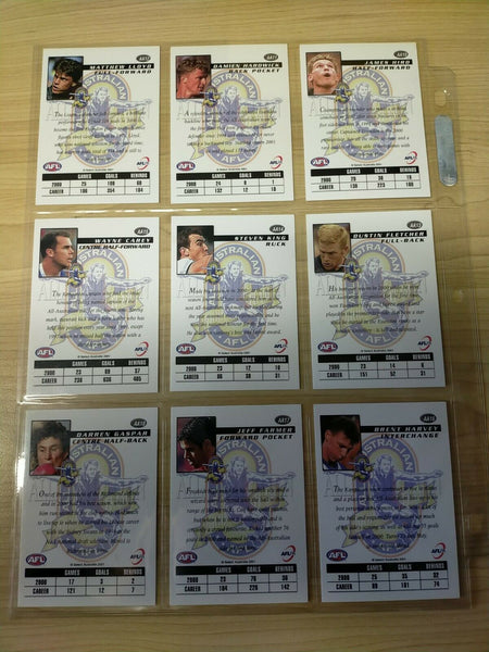 2001 Select Authentic All Australian Complete Set Of 22 Cards