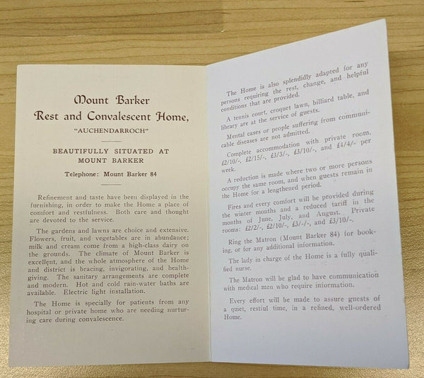 South Australia Post Card Mount Barker Rest and Convalescent Home