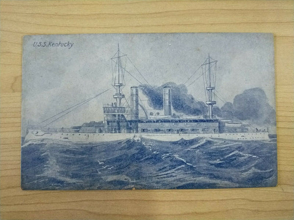 American Vintage USS Kentucky American Fleet Souvenir Postcard