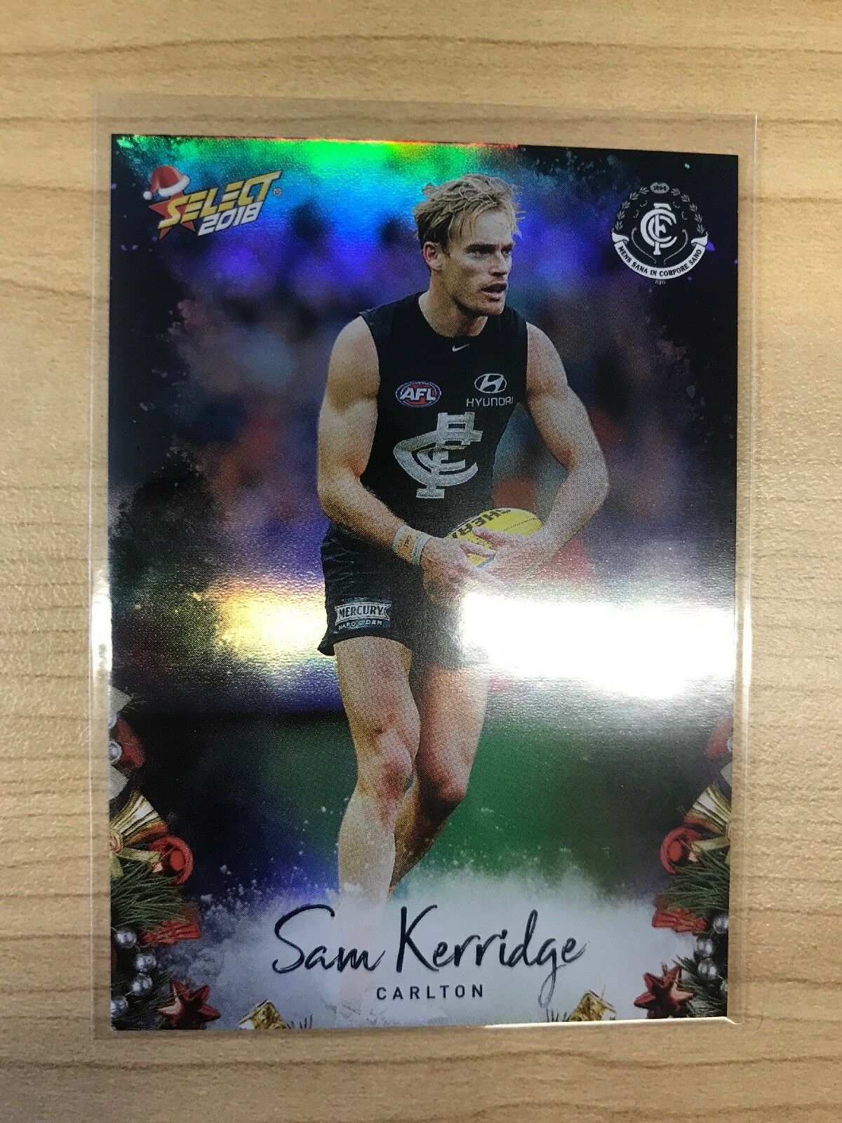 AFL 2018 Select Christmas Holofoil Card X30 - Carlton Blues, Sam Kerridge