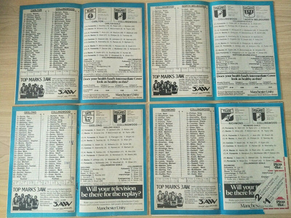 Lot Of 1984 VFL Football Records Collingwood Games x 22