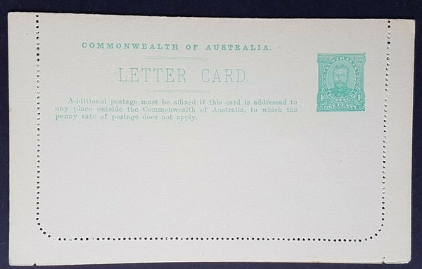 Australia Letter Card 1d full face KGV The Gorge Launceston Tasmania LC 8-55A. M