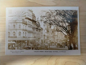 Australian Vintage Collins St Melbourne Issued To American Fleet Postcard