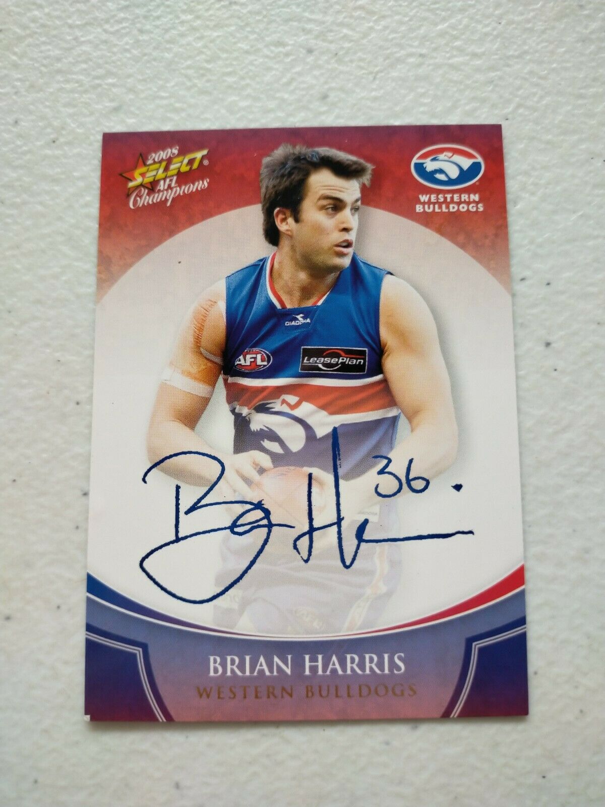 2008 Select AFL Champions Foil Signature Card Brian Harris Western Bulldogs
