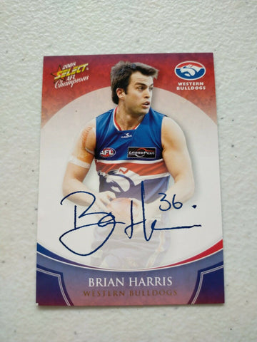 2008 Select AFL Champions Foil Signature Card Brian Harris Western Bulldogs