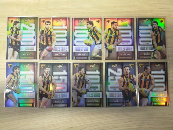 2016 Select Milestones Hawthorn Team Set Of 10 Cards