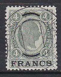 Austrian Post Offices in Crete , Austria, Greece, Michel 7  4 francs grey  Used