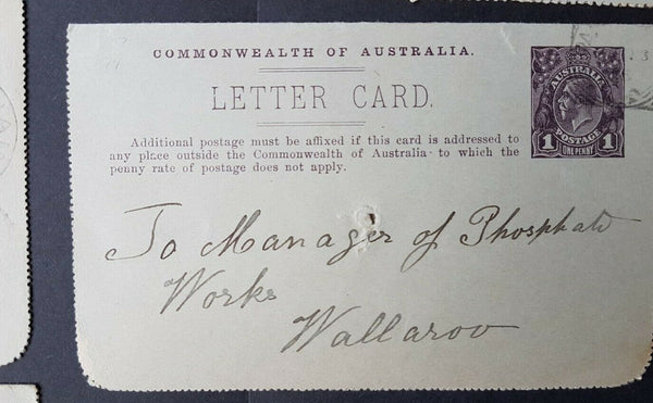 Australia Letter Card 1d KGV Die 1 Mosman Bay NSW spelling error ACSC LC18-79