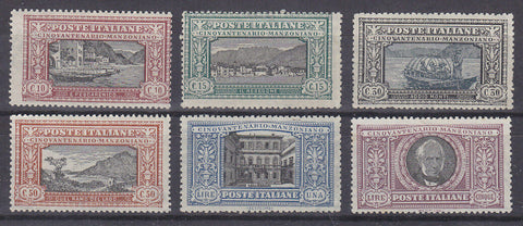 Italy SG 155/60 50th Death Anniv of A. Manzoni (writer)  MH