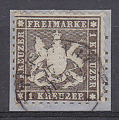 Wurttemberg, German States, Germany, Michel 21  1 Kr on piece P10