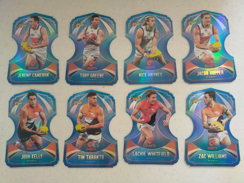2020 Select Footy Stars Ice Blue Die Cut GWS Giants Team Set Of 8 Cards