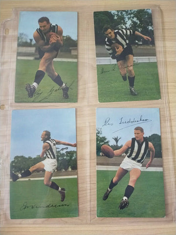 VFL 1965 Mobil Football Collingwood Ray Gabelich, Ian Graham, Des Tuddenham, John Henderson.