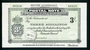 Australia South Australia 3/- Postal Note banknote postal stationery Underdale