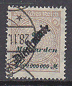 Germany Official SG O344 1923 2Md green and pink optd Dienstmarke. Used
