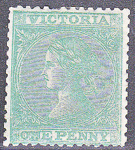 Victoria Australian States SG 108c 1d Bluish green Mint