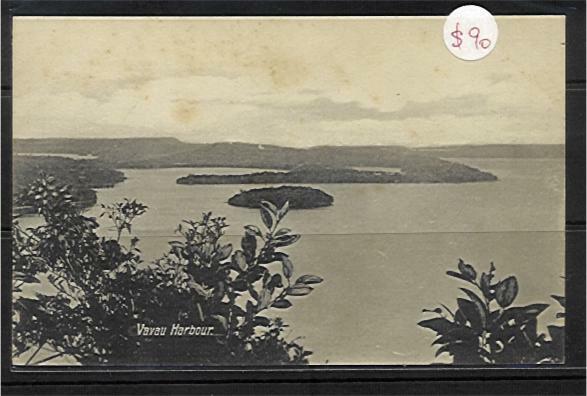 Tonga Pacific Islands 1d red postcard - Vavau Harbour postal stationery