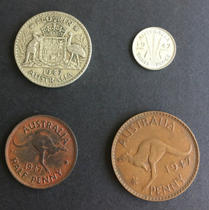 Australia 1947 Pre Decimal 4 Coin Set  IDEAL BIRTHDAY GIFT