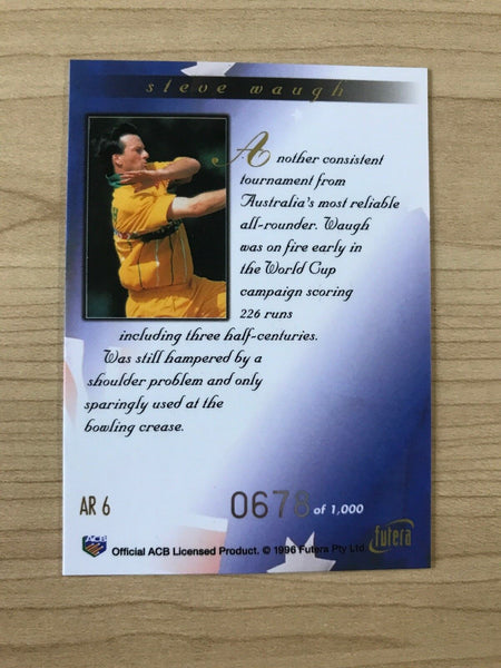 Futera Australian Perspective Cricket Card 1996 Steve Waugh #678 Of 1,000