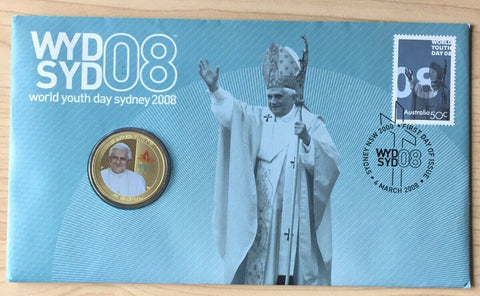 2008 $1 Australian  World Youth Day Pope PNC 1st Day Issue