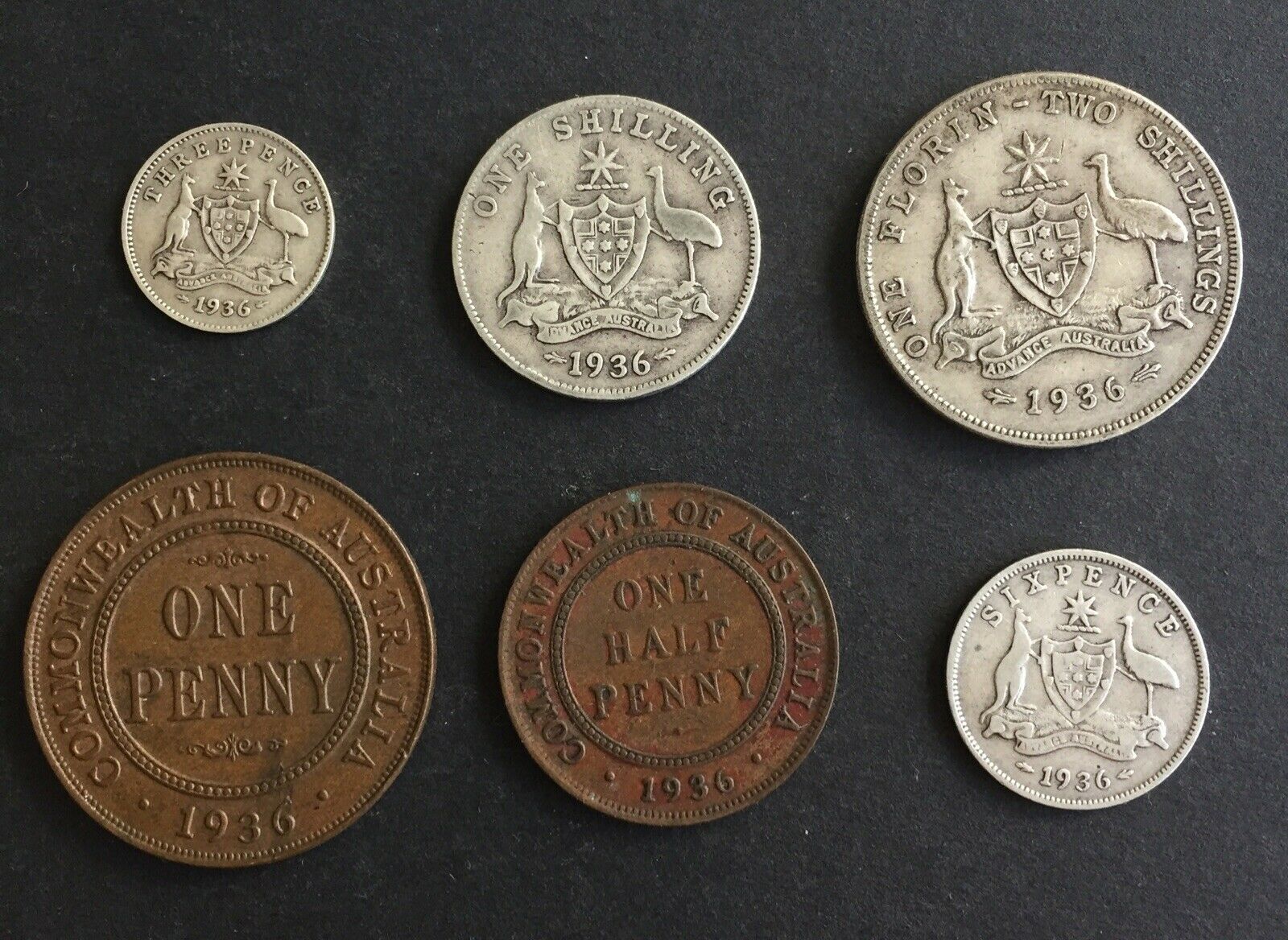 Australia 1936 Pre Decimal 6 Coin Set IDEAL BIRTHDAY GIFT